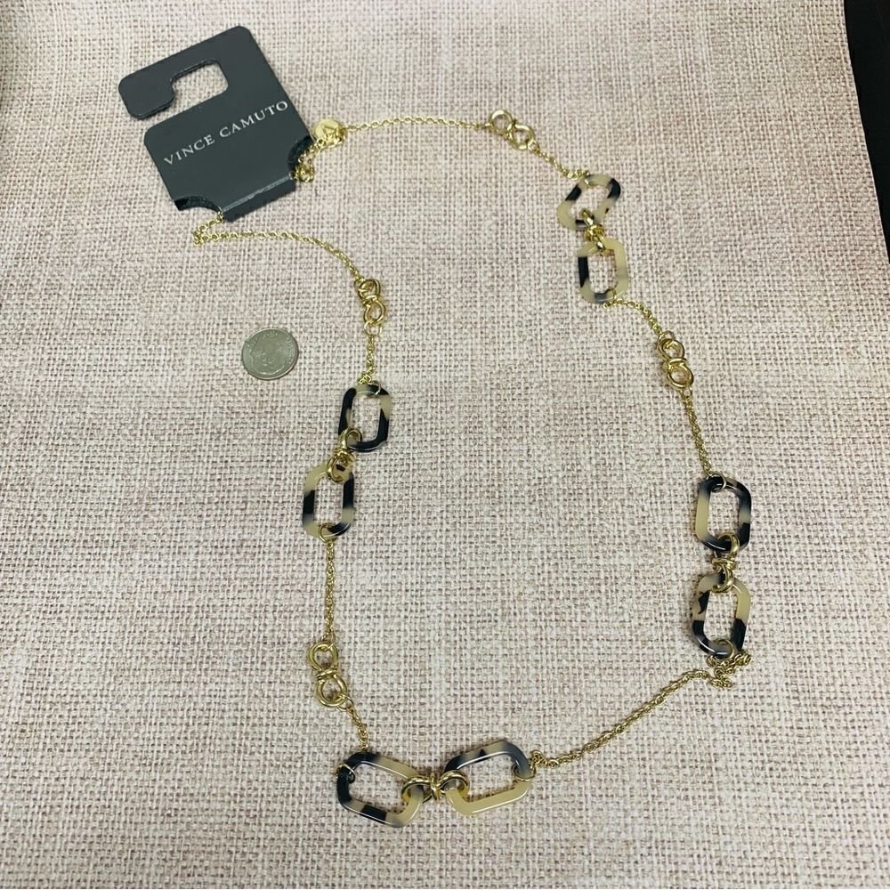 Vince‎ Camuto Tortoise Shell Bit Link Station Necklace